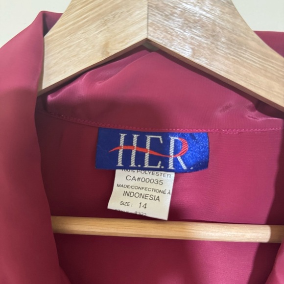 Women’s Vintage H.E.R 80’s Button Down Long Sleeve Collared Blouse Size Large - Picture 6 of 16